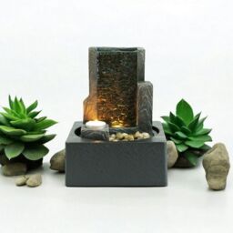 Minster Table-Top Fountain - L18 x W18 x H25 cm in Grey - Size: 1 Pack