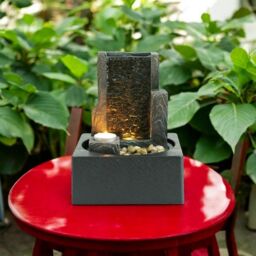 Minster Table-Top Fountain - L18 x W18 x H25 cm in Grey - Size: 1 Pack - thumbnail 2