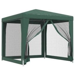 Berkfield Home Party Tent with 4 Mesh Sidewalls Green 2.5x2.5 m HDPE - thumbnail 3