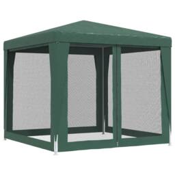 Berkfield Home Party Tent with 4 Mesh Sidewalls Green 2.5x2.5 m HDPE - thumbnail 5