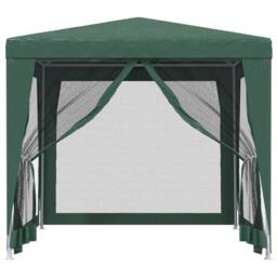 Berkfield Home Party Tent with 4 Mesh Sidewalls Green 2.5x2.5 m HDPE - thumbnail 1