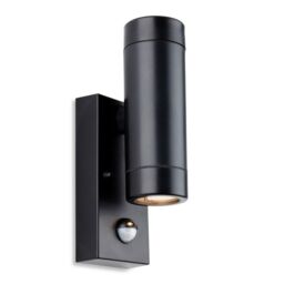 Netlighting Ravel Up Down Resin 2 Light Wall with PIR Black IP54