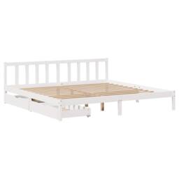 Berkfield Home Bed Frame without Mattress White 180x200 cm Super King Solid Wood Pine - thumbnail 3
