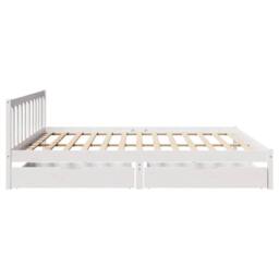 Berkfield Home Bed Frame without Mattress White 180x200 cm Super King Solid Wood Pine - thumbnail 5