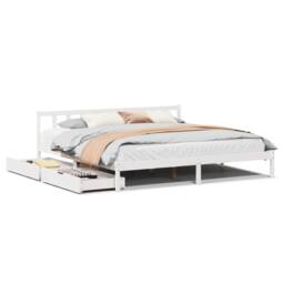 Berkfield Home Bed Frame without Mattress White 180x200 cm Super King Solid Wood Pine - thumbnail 2