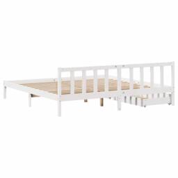 Berkfield Home Bed Frame without Mattress White 180x200 cm Super King Solid Wood Pine - thumbnail 6