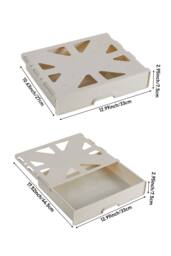 Living and Home Under Desk Hidden Drawer Storage Organiser Pull-out Storage Box in Off-White - thumbnail 4