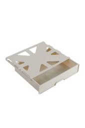 Living and Home Under Desk Hidden Drawer Storage Organiser Pull-out Storage Box in Off-White - thumbnail 2