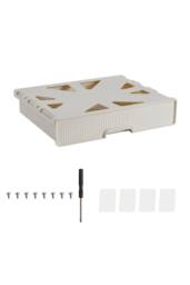 Living and Home Under Desk Hidden Drawer Storage Organiser Pull-out Storage Box in Off-White - thumbnail 3