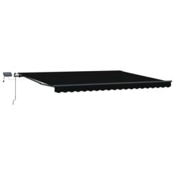 Berkfield Home Manual Retractable Awning with LED Black 400x300 cm - thumbnail 4