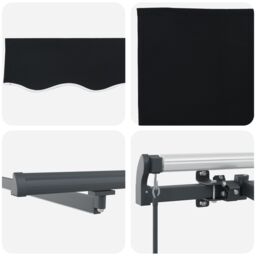 Berkfield Home Manual Retractable Awning with LED Black 400x300 cm - thumbnail 8