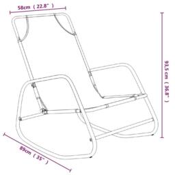 Berkfield Home Rocking Sun Loungers 2 pcs Green Steel & Textilene - thumbnail 7