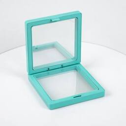 KDMD Teal 3D Floating Frame Display 7x7cm for Jewelry & Keepsakes in Aqua - Size: 7x7 cm - thumbnail 4