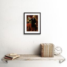 "Artery8 Wall Art Print Painting Portrait Stuart US President George Washington Artwork Framed 9X7 Inch in Black - Size: W7"" x H9""" - thumbnail 2