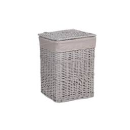 FLAVORA Small-Grey Painted Rectangle Wicker Laundry Basket in Grey - Size: 500mm