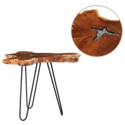 Berkfield Home Coffee Table 70x45 cm Solid Teak Wood & Polyresin - thumbnail 1