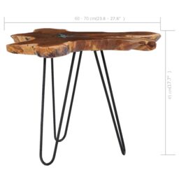 Berkfield Home Coffee Table 70x45 cm Solid Teak Wood & Polyresin - thumbnail 6