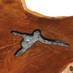 Berkfield Home Coffee Table 70x45 cm Solid Teak Wood & Polyresin - thumbnail 5