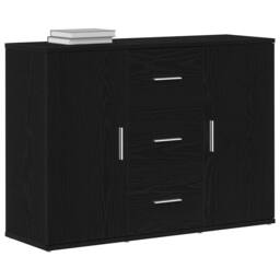 Berkfield Home Sideboard Black Oak 91x29.5x65 cm Engineered Wood - thumbnail 4
