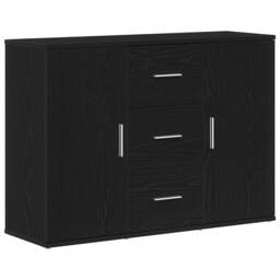 Berkfield Home Sideboard Black Oak 91x29.5x65 cm Engineered Wood