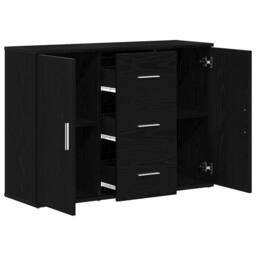 Berkfield Home Sideboard Black Oak 91x29.5x65 cm Engineered Wood - thumbnail 5