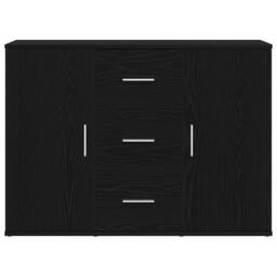 Berkfield Home Sideboard Black Oak 91x29.5x65 cm Engineered Wood - thumbnail 6