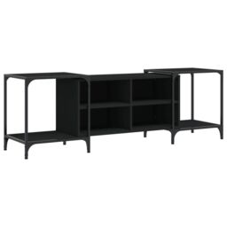 Berkfield Home TV Cabinet Black 153x37x50 cm Engineered Wood - Size: 153 x 37 x 50 cm - thumbnail 2