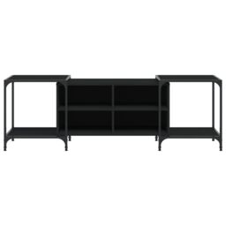 Berkfield Home TV Cabinet Black 153x37x50 cm Engineered Wood - Size: 153 x 37 x 50 cm - thumbnail 4