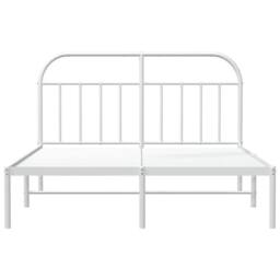 Berkfield Home Metal Bed Frame with Headboard White 140x190 cm - thumbnail 6