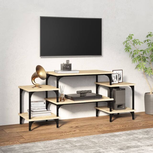 Berkfield Home TV Cabinet Sonoma Oak 117x35x52 cm Engineered Wood in Brown - Size: 117 x 35 x 52 cm - image 1