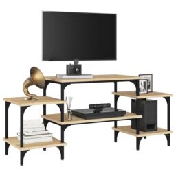 Berkfield Home TV Cabinet Sonoma Oak 117x35x52 cm Engineered Wood in Brown - Size: 117 x 35 x 52 cm - thumbnail 4