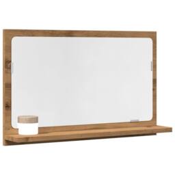 Berkfield Home Durable Bathroom Mirror Cabinet Artisan Oak 60x11x37 cm Engineere in Brown - Size: 60 x 11 x 37 cm - thumbnail 2