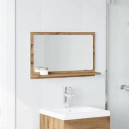 Berkfield Home Durable Bathroom Mirror Cabinet Artisan Oak 60x11x37 cm Engineere in Brown - Size: 60 x 11 x 37 cm - thumbnail 1