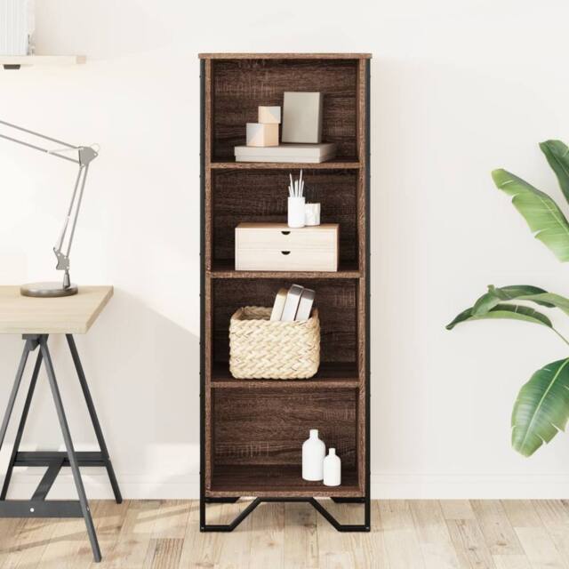 Berkfield Home Modern Bookcase Brown Oak 50x31x137.5 cm Engineered Wood - image 1