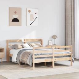Berkfield Home Bed Frame with Headboard without Mattress 150x200 cm King Size in Brown - thumbnail 2