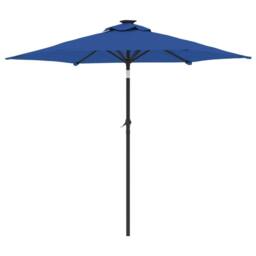 Berkfield Home Garden Parasol with Steel Pole Azure Blue 225x225x212 cm - Size: 225 x 225 x 212 cm - thumbnail 5
