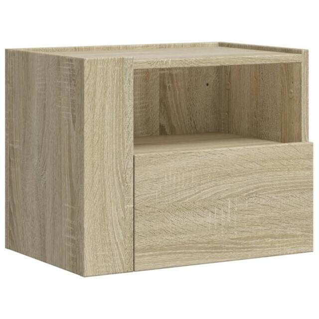 Berkfield Home Wall-mounted Bedside Cabinet Sonoma Oak 45x30x35 cm in Tan - Size: 45 x 30 x 35 cm - image 1