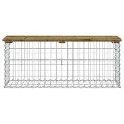 Berkfield Home Garden Bench Gabion Design 103x31.5x42 cm Impregnated Wood Pine in Brown - thumbnail 3