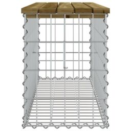 Berkfield Home Garden Bench Gabion Design 103x31.5x42 cm Impregnated Wood Pine in Brown - thumbnail 4
