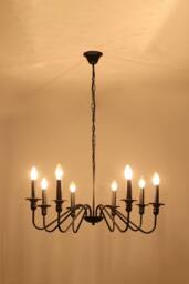 Living and Home Vintage Style Candle Pendant Light in Black - thumbnail 7