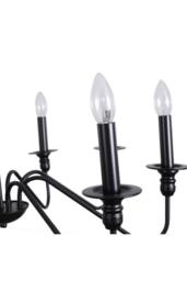 Living and Home Vintage Style Candle Pendant Light in Black - thumbnail 6