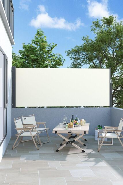 Garden Sanctuary 3m W Beige Outdoor Retractable Side Awning Balcony Sunshade Blind - Size: Small - image 1