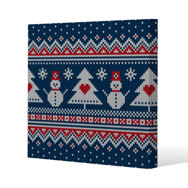 Benjamin Tate Design Winter holiday sweater design (canvas) / 46 x 46 x 4cm in Natural - Size: 46 x 46 x 4 cm - image 1