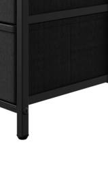 Living and Home Nightstand Bedside Table with Charging Station and LED Lights in Black - thumbnail 9