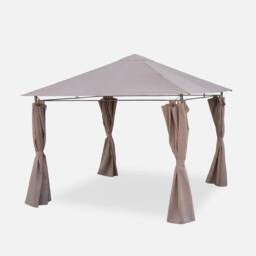 sweeek Heavy Duty 3x3m Gazebo With Curtains in Brown - thumbnail 1