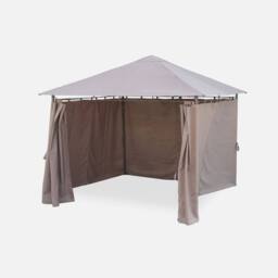 sweeek Heavy Duty 3x3m Gazebo With Curtains in Brown - thumbnail 2