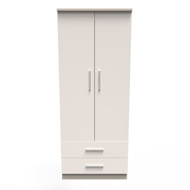 Ready Assembled 2 U Harrow 2 Door 2 Drawer Wardrobe (Ready Assembled) in Taupe - Size: Large - image 1