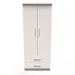 Ready Assembled 2 U Harrow 2 Door 2 Drawer Wardrobe (Ready Assembled) in Taupe - Size: Large - thumbnail 1