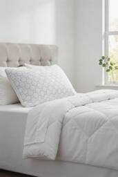 Living and Home Plush & Breathable Geometric Textured Pillow Insert for Back Stomach and Side Sleepers in White - thumbnail 2