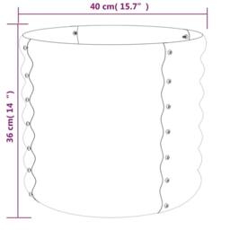 Berkfield Home Garden Planter Powder-coated Steel 40x40x36 cm Green - Size: 40 x 40 x 36 cm - thumbnail 4